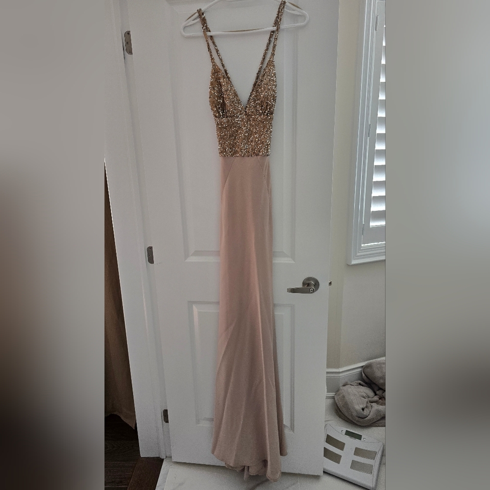 Elegant Gold and Cream Evening Gown (Perfect For Prom Or Weddings)